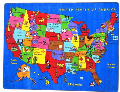 Cartoon map of United States