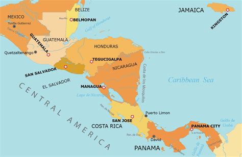 MAP Central America Map With Capitals