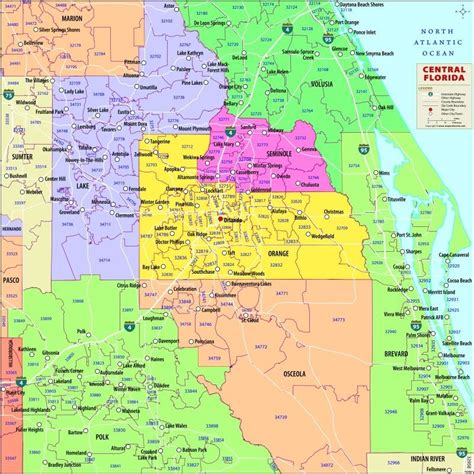 Central Florida Map with Zip Codes