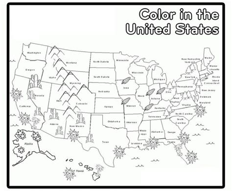 MAP Coloring Pages United States Map