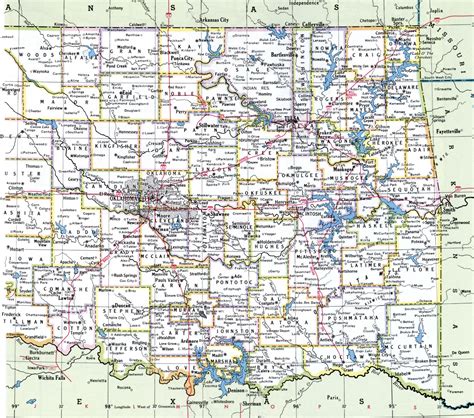 MAP County Map Of Oklahoma With Cities