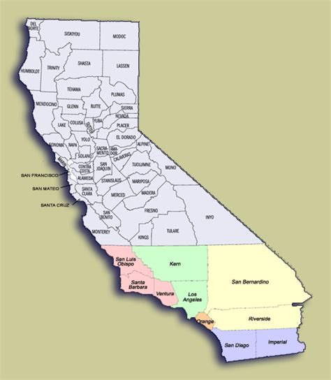 County Map of Southern California