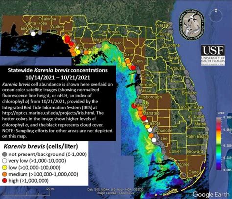 MAP Current Red Tide Map 2021