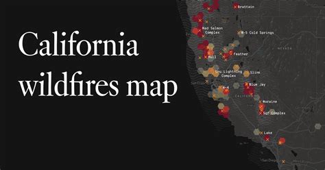 A Map Showing Current Wildfires in California