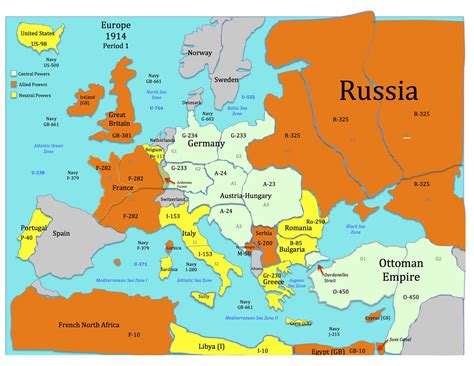 MAP Europe In World War 1 Map