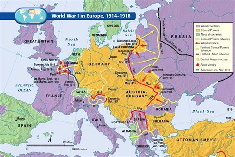 MAP Europe In World War 1 Map