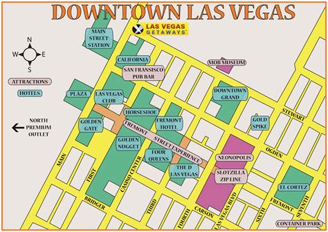 Fremont Street Map Las Vegas
