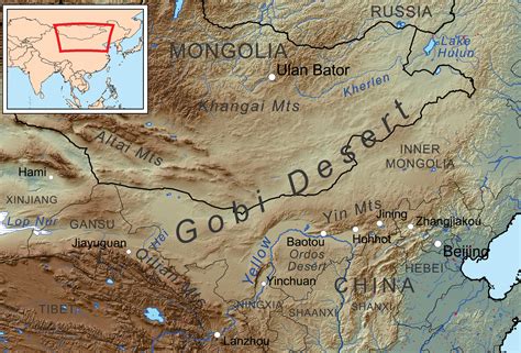 Gobi Desert on a Map