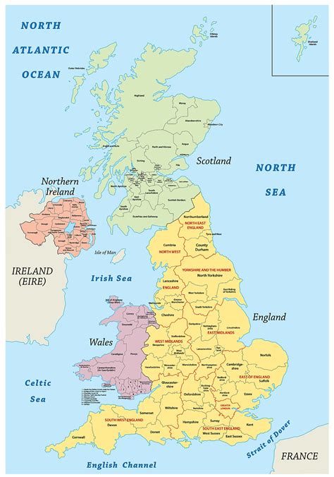 Map of Great Britain in World Map