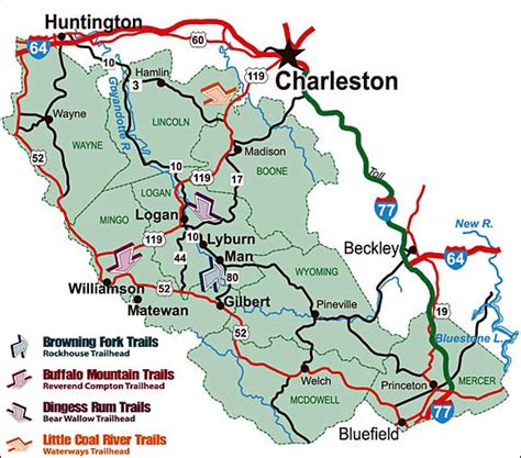 MAP Hatfield And McCoy Trails Map
