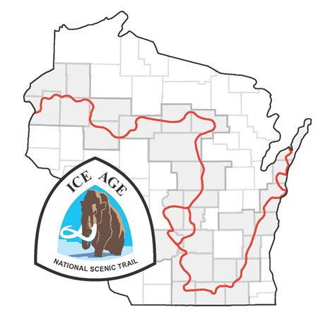 Map of Ice Age Trail in Wisconsin