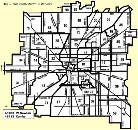 MAP Indianapolis In Zip Code Map