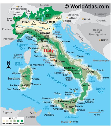 MAP Italy On The World Map