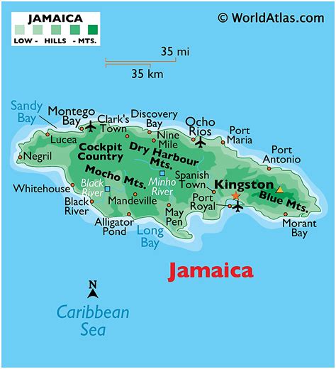 Jamaica on World Map