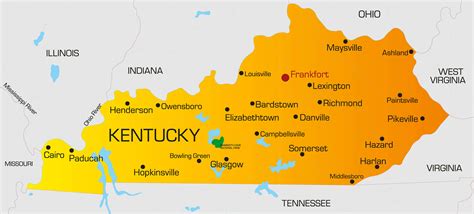 MAP Kentucky in the US Map