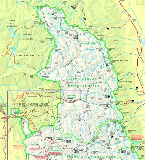 Kings Canyon National Park Map