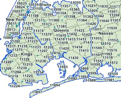 Map of Long Island with zip codes
