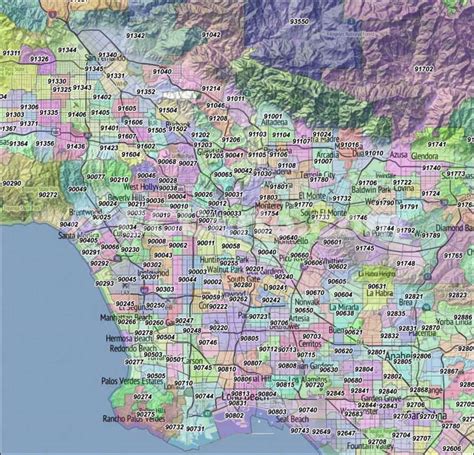 MAP Los Angeles Zip Code Map