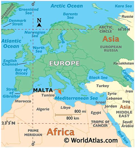 Malta On Map Of Europe