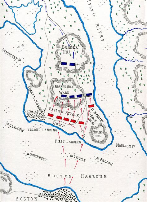 Map of Battle of Bunker Hill