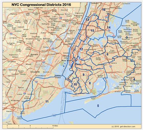 Map showing New York City Districts