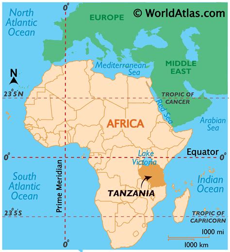 Map Of Africa With Tanzania