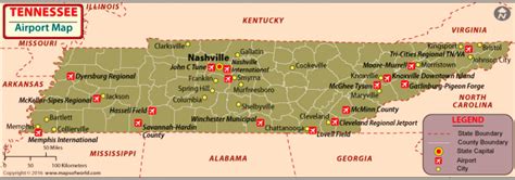 Map Of Airports In Tennessee