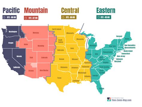 Map of America Time Zones