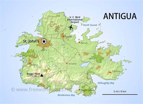 Map Of Antigua And Barbuda