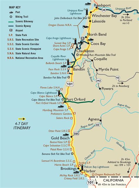 MAP Map Of Beaches In Oregon