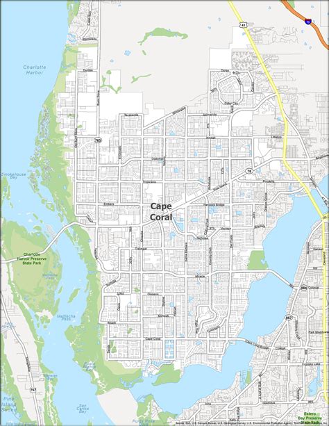 MAP Map Of Cape Coral Florida