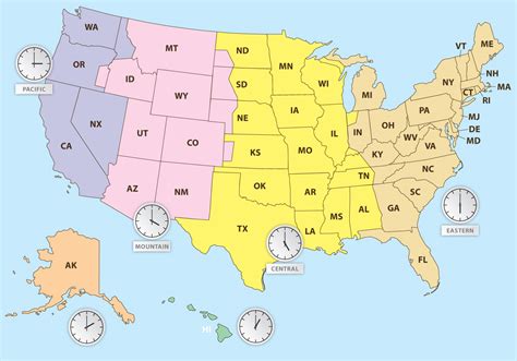 MAP Map Of Central Time Zone