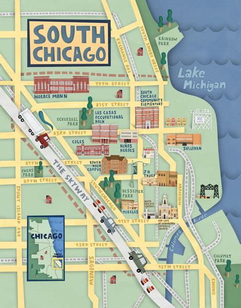 MAP Map Of Chicago South Side