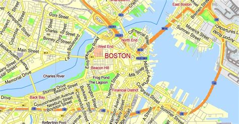 MAP Map Of City Of Boston