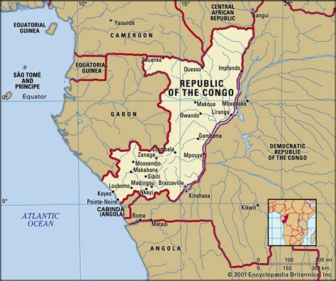 Map of Congo in Africa