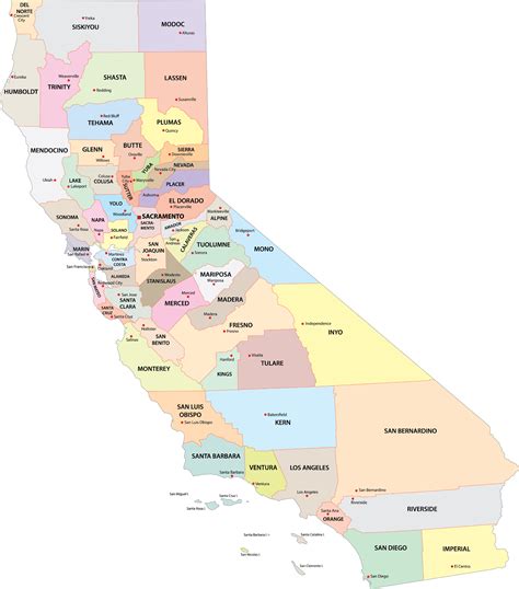 Map of California Counties