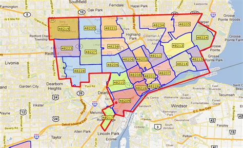 MAP Map Of Detroit Zip Codes