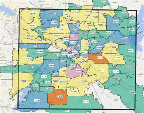 A map of the DFW zip codes