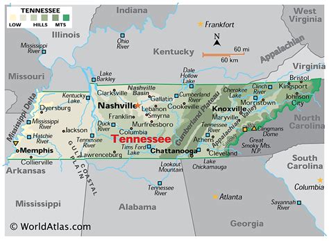 Map of Eastern Tennessee Counties