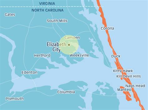 Map Of Elizabeth City North Carolina