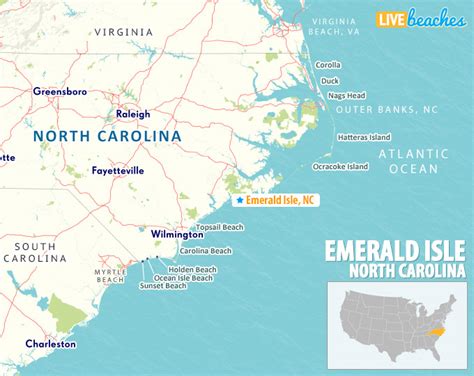 Map of Emerald Isle NC