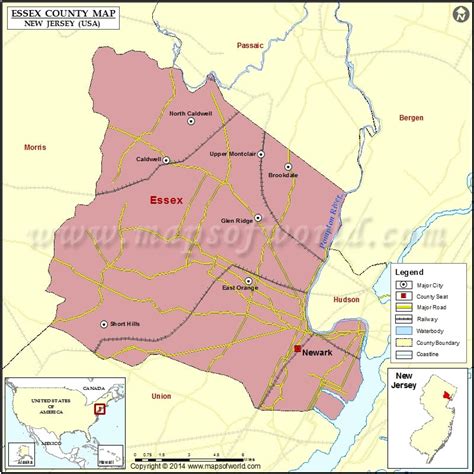 MAP of Essex County NJ