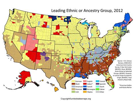 Map of Ethnicity in United States