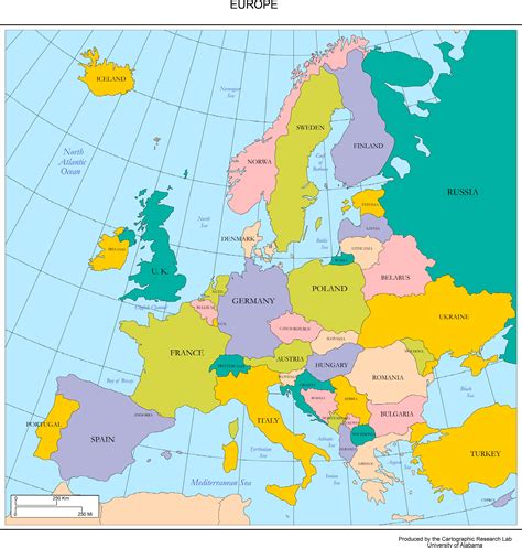 MAP Map Of Europe With Labels