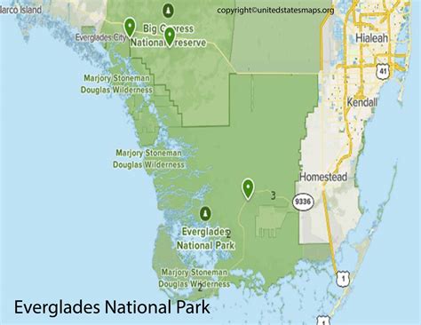 Map of Everglades in Florida