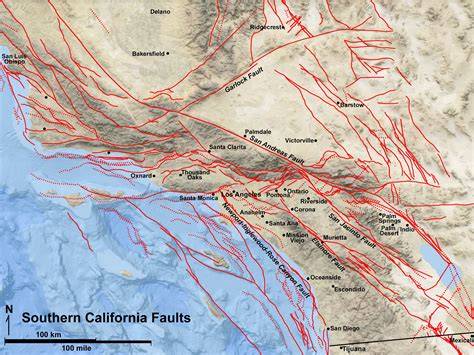 Map of Fault Lines in California