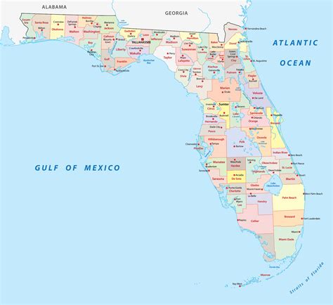 Map of Florida County and Cities