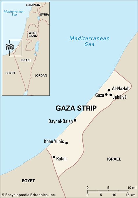 MAP Map Of Gaza And Israel