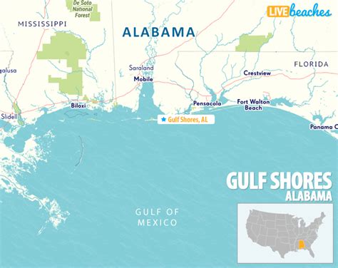 A Map of Gulf Shores, Alabama