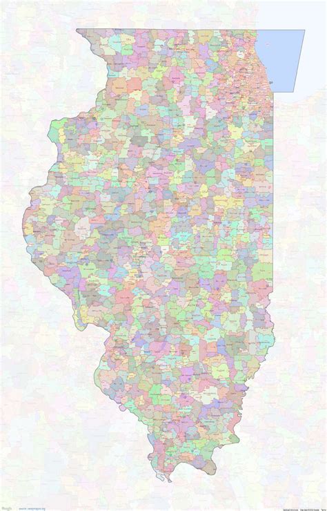 Map of Illinois by zip code